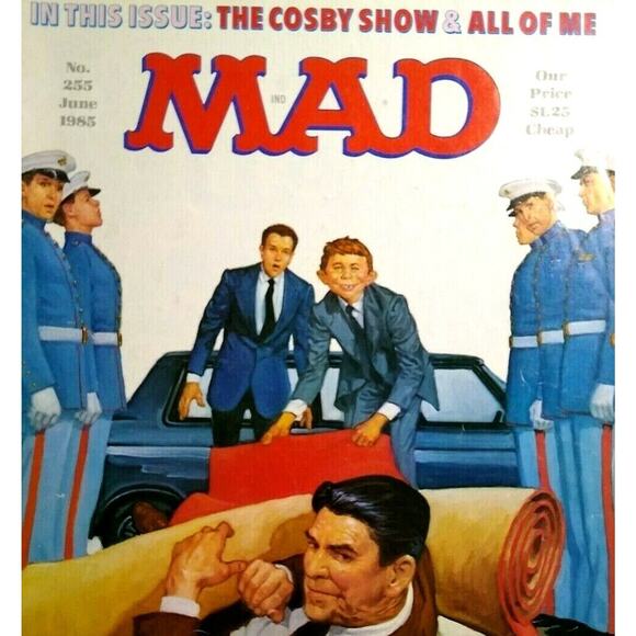 Mad Magazine June 1985 No 255 Ronald Reagan Mike Hammer Cosby Show All Of Me - Picture 1 of 8
